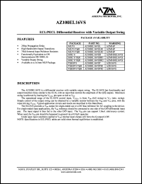 AZ100EL16VST datasheet: 4.2 V-5.5 V, ECL/PECL differential receiver AZ100EL16VST