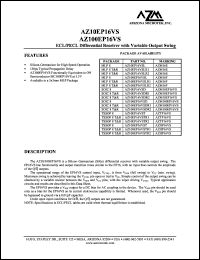 AZ10EP16VSD datasheet: 3.0 V-3.6 V, ECL/PECL differential receiver AZ10EP16VSD