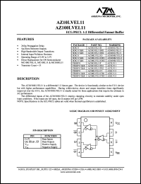 AZ100LVEL11T datasheet: 3.0 V-5.5 V, ECL/PECL 1:2 differential fanout buffer AZ100LVEL11T