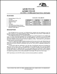 AZ10LVE111EFN datasheet: 3.0 V-5.5 V, ECL/PECL 1:9 differential clock driver with enable AZ10LVE111EFN