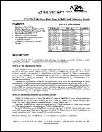 AZ100LVEL16VTMB datasheet: 3.0 V-5.5 V, ECL/PECL oscillator gain stage and buffer with selectable enable AZ100LVEL16VTMB