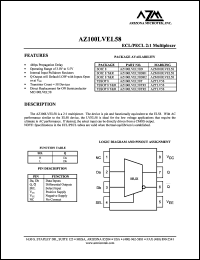 AZ100LVEL58D datasheet: 3.0 V-5.5 V, ECL/PECL 2:1 multiplexer AZ100LVEL58D