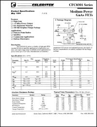 CFC0301 datasheet: 22.5 dBm, medium power GaAs FET CFC0301