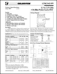 CFK2162-P5-000T datasheet: 2.3 to 2.5 GHz, +34 dBm, power GaAs FET CFK2162-P5-000T