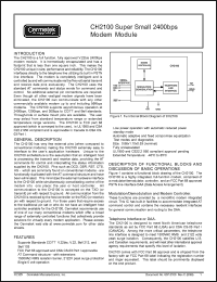 CH2100SM-ET datasheet: Super small  2400bps modem CH2100SM-ET