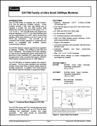 CH1786 datasheet: Ultra small  2400bps modem CH1786