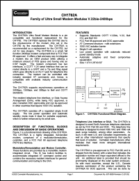 CH1782A datasheet: Ultra small  modem module V.22bis-2400bps CH1782A