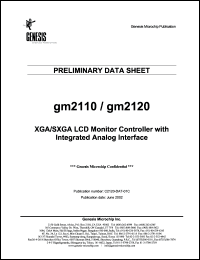 gm2110 datasheet: XGA LCD monitor controller with integrated analog interface gm2110