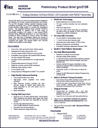 gm2126 datasheet: Analog-interface onpanel SXGA LCD controller with RSDS transmitter gm2126