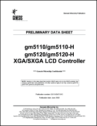 gm5110H datasheet: XGA LCD controller gm5110H