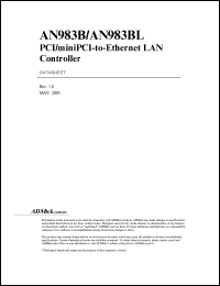 AN983BL datasheet: PCI/miniPCI-to-ethernet LAN controller AN983BL