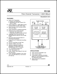 FC106 datasheet: FC106 FIBRE CHANNEL FIBER CHANNEL FC106