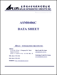 ASM0406C datasheet: 3 V, very low-cost voice synthesizer with 4-bit microprocessor ASM0406C