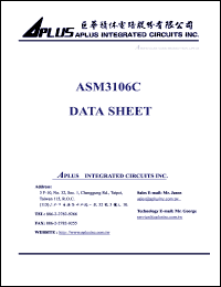 ASM3106C datasheet: 3 V, very low-cost voice synthesizer with 4-bit microprocessor ASM3106C