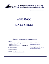 ASM5206C datasheet: 3 V, very low-cost voice synthesizer with 4-bit microprocessor ASM5206C