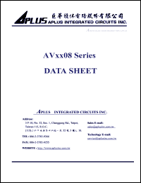 AV0708 datasheet: 3 V, single chip voice synthesizer 7 sec CMOS IC AV0708