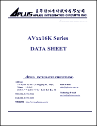 AV0716K datasheet: 3 V, single chip voice synthesizer 7 sec CMOS IC AV0716K