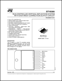 STV9306 datasheet: BUS CONTROLLED VERTICAL DEFLECTION SYSTEM WITH EAST/WEST CORRECTION OUTPUT CIRCUIT STV9306