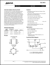 ICL7673CPA datasheet: Automatic battery back-up switch ICL7673CPA