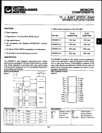 MK4801AJ-1 datasheet: 1K x 8-bit static RAM, 120ns MK4801AJ-1