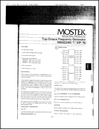 MK50241N datasheet: Top-octave frequency generator MK50241N