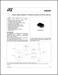 VN06SP datasheet: ISO HIGH SIDE SMART POWER SOLID STATE RELAY VN06SP