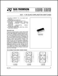 ULN2068B datasheet: 50V - 1.5A QUAD DARLINGTON SWITCHES ULN2068B