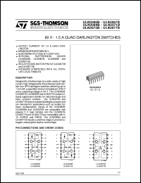 ULN2065B datasheet: 80V - 1.5A QUAD DARLINGTON SWITCHES ULN2065B