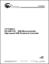CY7C68013-56LFC datasheet: High-speed USB peripheral controller, RAM=8K, I/Os=24 CY7C68013-56LFC
