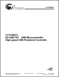 CY7C68013-56PVC datasheet: High-speed USB peripheral controller, RAM=8K, I/Os=24 CY7C68013-56PVC