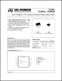 TL061ACD datasheet: LOW POWER SINGLE JFET OP-AMPS TL061ACD