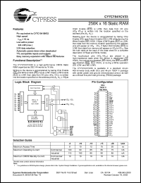 CY7C1041CV33-15ZI datasheet: 256K x 16 static RAM, 15ns CY7C1041CV33-15ZI