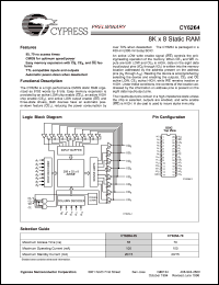 CY6264-70SC datasheet: 8K x 8 static RAM, 70ns CY6264-70SC