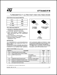 STTA506D datasheet: TURBOSWITCH - ULTRA-FAST HIGH VOLTAGE DIODE STTA506D