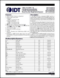 IDT71V35761S200BQ datasheet: 128K x 36, 3.3V synchronous SRAM burst counter, single cycle deselect, 200MHz IDT71V35761S200BQ