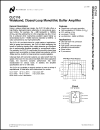 CLC110MDC datasheet:  Wideband, Closed-Loop Monolithic Buffer CLC110MDC