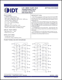 IDT74ALVCH16245PA datasheet: 3.3V CMOS 16-bit transceiver with 3-state outputs and bus-hold IDT74ALVCH16245PA