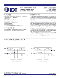 IDT74AUCR16245BVI datasheet: 1.8V CMOS 16-bit transceiver with 3-state outputs IDT74AUCR16245BVI