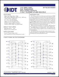 IDT74LVCH16245APV datasheet: 3.3V CMOS 16-bit bus transceiver with 3-state outputs, 5Volt tolerant I/O and bus-hold IDT74LVCH16245APV