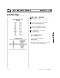 WPS512K8VC-17RJI datasheet: 3.3V 512K x 8 SRAM, 17ns WPS512K8VC-17RJI