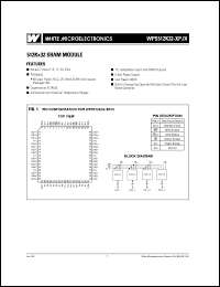 WPS512K32-17PJI datasheet: 512K x 8 SRAM, 17ns WPS512K32-17PJI