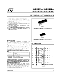 ULN2003A datasheet: Seven darlington arrays ULN2003A