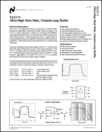 CLC111AJE-TR13 datasheet: Ultra-High Slew Rate, Closed-Loop Buffer CLC111AJE-TR13