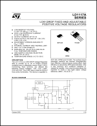 LD1117AS25TR datasheet: Low drop fixed positive voltage regulator, 2.5V LD1117AS25TR