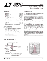 LT1097S8 datasheet: Low cost, low power precision operational amplifier LT1097S8