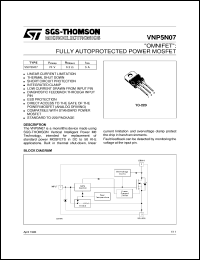 VNP5N07 datasheet: OMNIFET FULLY AUTOPROTECTED POWER MOSFET VNP5N07