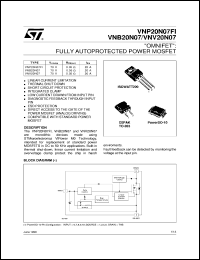 VNB20N07 datasheet: OMNIFET FULLY AUTOPROTECTED POWER MOSFET VNB20N07