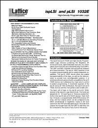 pLSI1032E-100LJ datasheet: High density programmable logic, 10ns pLSI1032E-100LJ