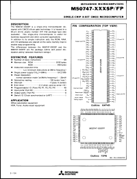 M50747-xxxFP datasheet: Single-chip 8-bit CMOS microcomputer, 8192 ROM, 256 RAM M50747-xxxFP