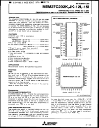 M5M27C202K-15I datasheet: 131072-word by 16-bit CMOS erasable and electrically reprogrammable ROM, 150ns M5M27C202K-15I